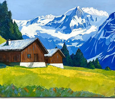 Altkaser Alm Öl auf Leinwand 100x120cm